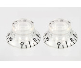 Allparts Guitar Split Shaft Bell Control Knob Set with 0-10 Indicators (Clear)