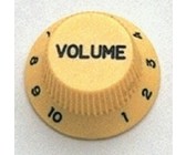 Allparts Guitar Split Shaft Plastic Top Hat Volume Control Knob Set for Fender Stratocaster Style Guitars (Cream)