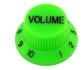 Allparts Guitar Split Shaft Plastic Top Hat Volume Control Knob Set for Fender Stratocaster Style Guitars (Green)