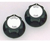 Allparts Guitar Split Shaft Tone Control Knob Set for Rickenbacker Guitars (Black)
