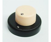 Allparts Guitar Spolid Shaft Plastic Concentric Stacked Control Knob for Danelectro Guitars (Cream and Black)