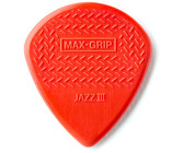 Dunlop 471P3N Maxi-Grip Jazz III Nylon Guitar Pick (Red)