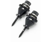 Allparts Electric Guitar Machine Heads Set with Metal Keystone Buttons (Black)