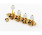 Sperzel Left-Handed Electric Guitar 6 In-Line Locking Machine Heads Set with Locking Knob (Satin Chrome)