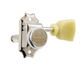 Sperzel Left-Handed Electric Guitar 6 In-Line Locking Machine Heads Set with Locking Knob (Satin Chrome)