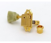 Sperzel Left-Handed Electric Guitar 6 In-Line Locking Machine Heads Set with Locking Knob (Satin Chrome)