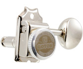 Sperzel Left-Handed Electric Guitar 6 In-Line Locking Machine Heads Set with Locking Knob (Satin Chrome)