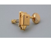 Sperzel Left-Handed Electric Guitar 6 In-Line Locking Machine Heads Set with Locking Knob (Satin Chrome)