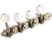 Sperzel Left-Handed Electric Guitar 6 In-Line Locking Machine Heads Set with Locking Knob (Satin Chrome)