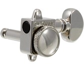 Sperzel Left-Handed Electric Guitar 6 In-Line Locking Machine Heads Set with Locking Knob (Satin Chrome)