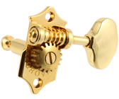 Sperzel Left-Handed Electric Guitar 6 In-Line Locking Machine Heads Set with Locking Knob (Satin Chrome)