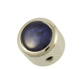 Q-Parts Guitar 14.6mm Tall Acrylic Green Pearloid Mini Control Knob with Set Screw (Chrome)