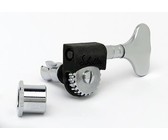 Sperzel Left-Handed Electric Guitar 6 In-Line Locking Machine Heads Set with Locking Knob (Satin Chrome)