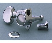 Sperzel Left-Handed Electric Guitar 6 In-Line Locking Machine Heads Set with Locking Knob (Satin Chrome)