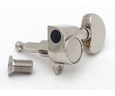 Sperzel Left-Handed Electric Guitar 6 In-Line Locking Machine Heads Set with Locking Knob (Satin Chrome)
