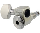 Sperzel Left-Handed Electric Guitar 6 In-Line Locking Machine Heads Set with Locking Knob (Satin Chrome)