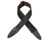 Levys MGJ2-003 2 Inch Jacquard Guitar Strap with Leather Backing (Black)