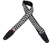 Levys MPD2-035 2 Inch Sublimation Printed Polyester Guitar Strap (Black and White Shoelaces)