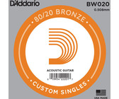 D'Addario BW022 .022 80/20 Bronze Wound Single Acoustic Guitar String