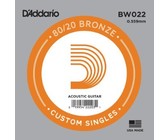 D'Addario BW022 .022 80/20 Bronze Wound Single Acoustic Guitar String