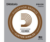 D'Addario PB026 .026 Single Phosphor Bronze Wound Single String